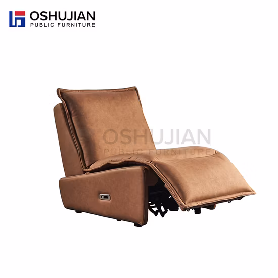 Customized Popular Genuine Leather Recliner Sofa Chair with Cup Holder