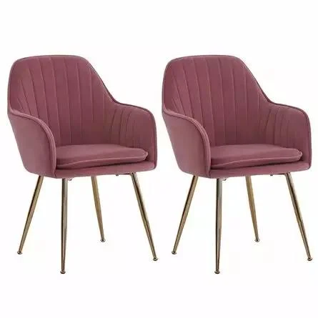 Cheap Nordic Velvet Fabric Modern Luxury Design Furniture Dining Room Chairs Upholstered Dining Chair with Metal Leg Gold