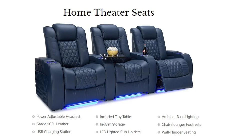 Custom Luxury Home Theater Chair with Power Recliner for Living Room Sofa