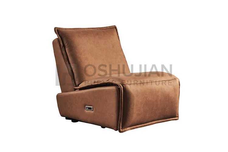 Customized Popular Genuine Leather Recliner Sofa Chair with Cup Holder